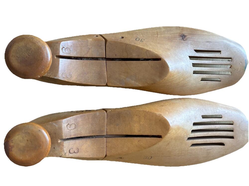 VTG 50s Florsheim Wooden Shoe Tree Mold Stretch9-3 De Pinna Fifth Ave New York